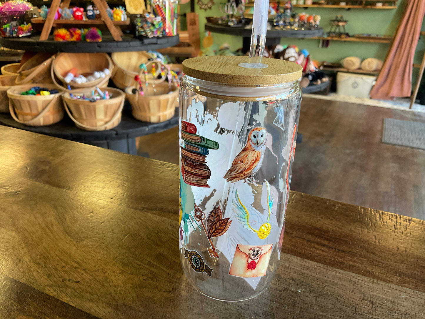 HP GLASS CAN W/UVDTF LID STRAW