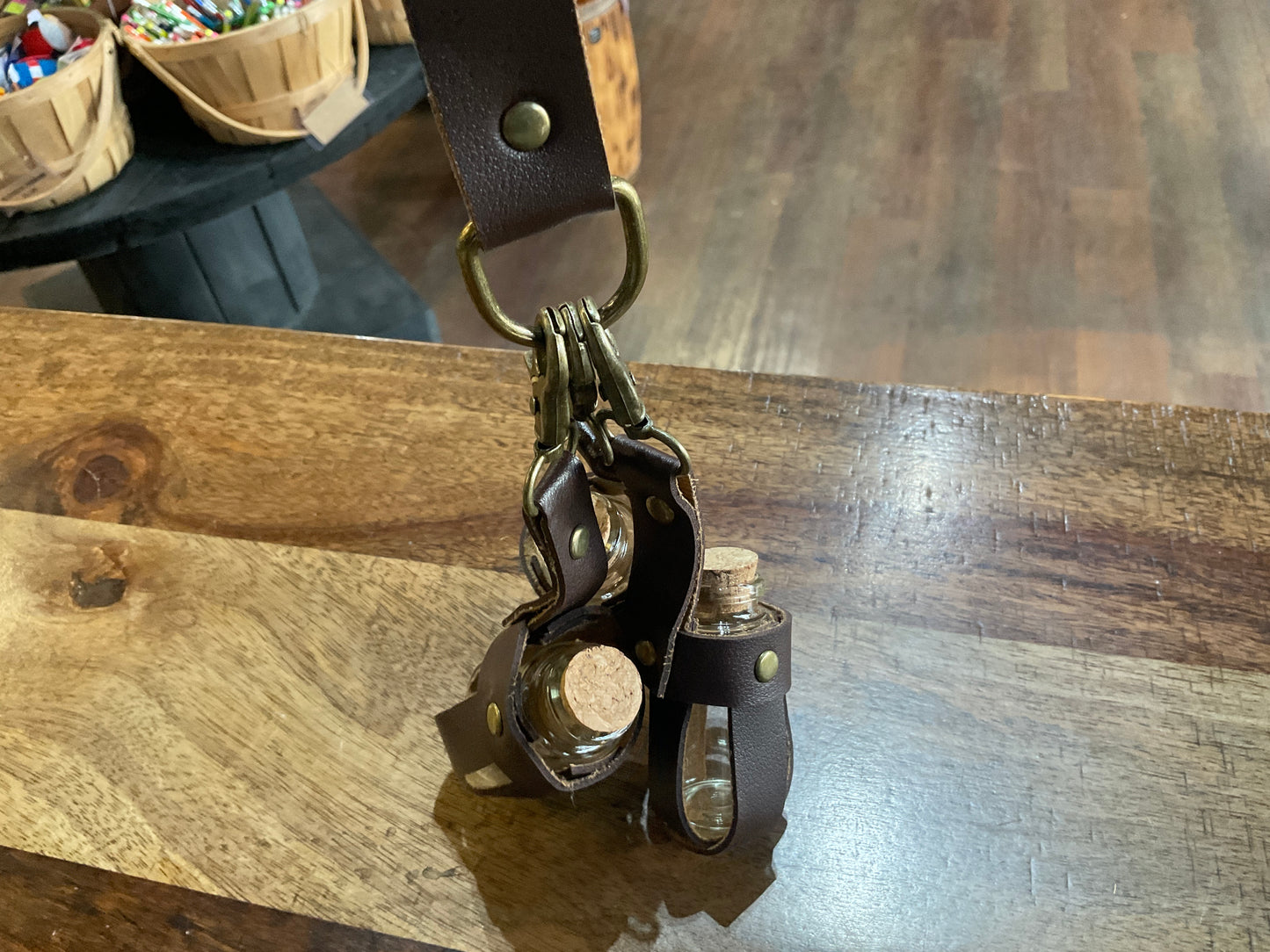 Medieval small vial belt holder