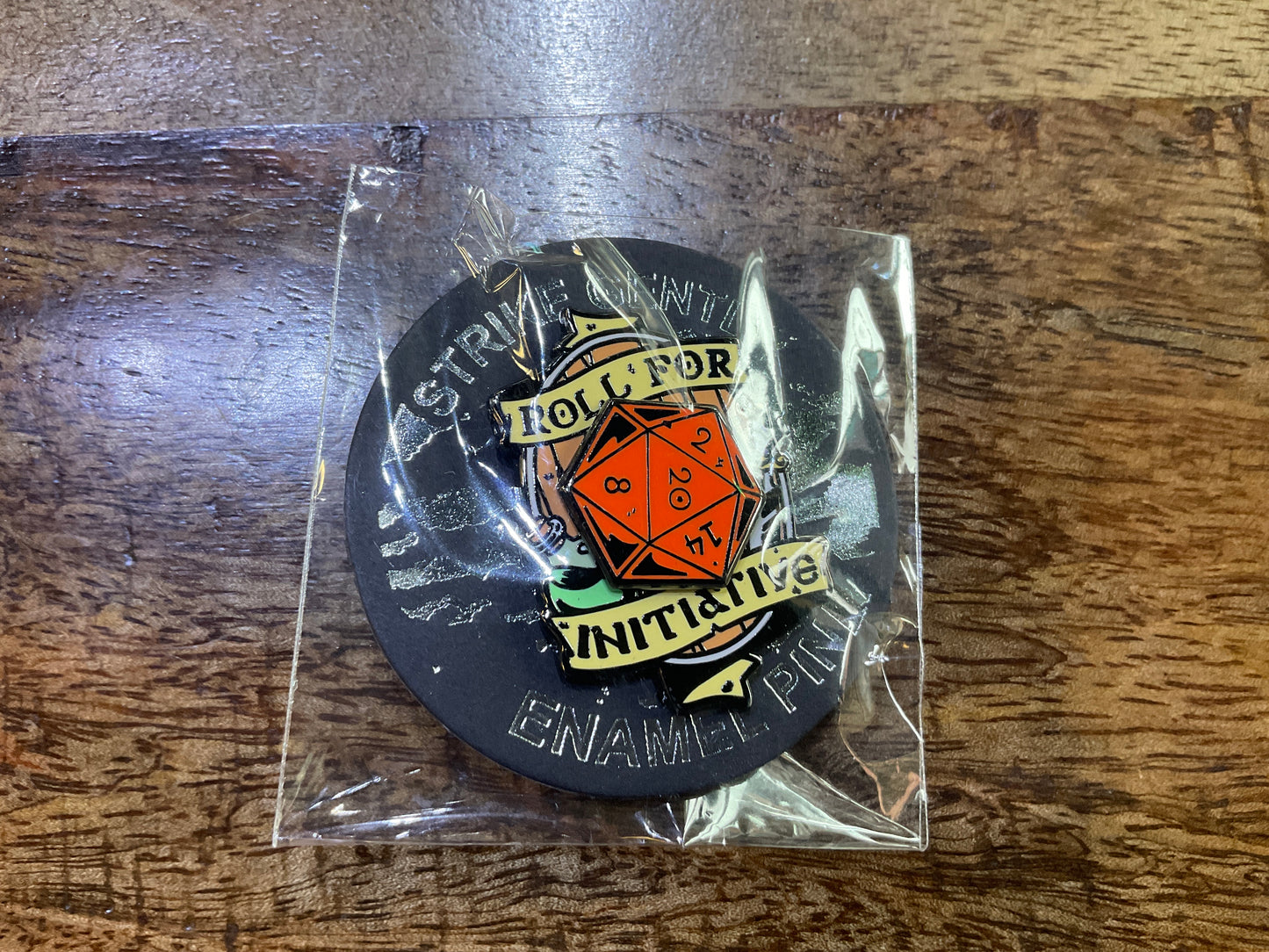ROLL FOR INITIATIVE D20 DICE ENAMEL PIN