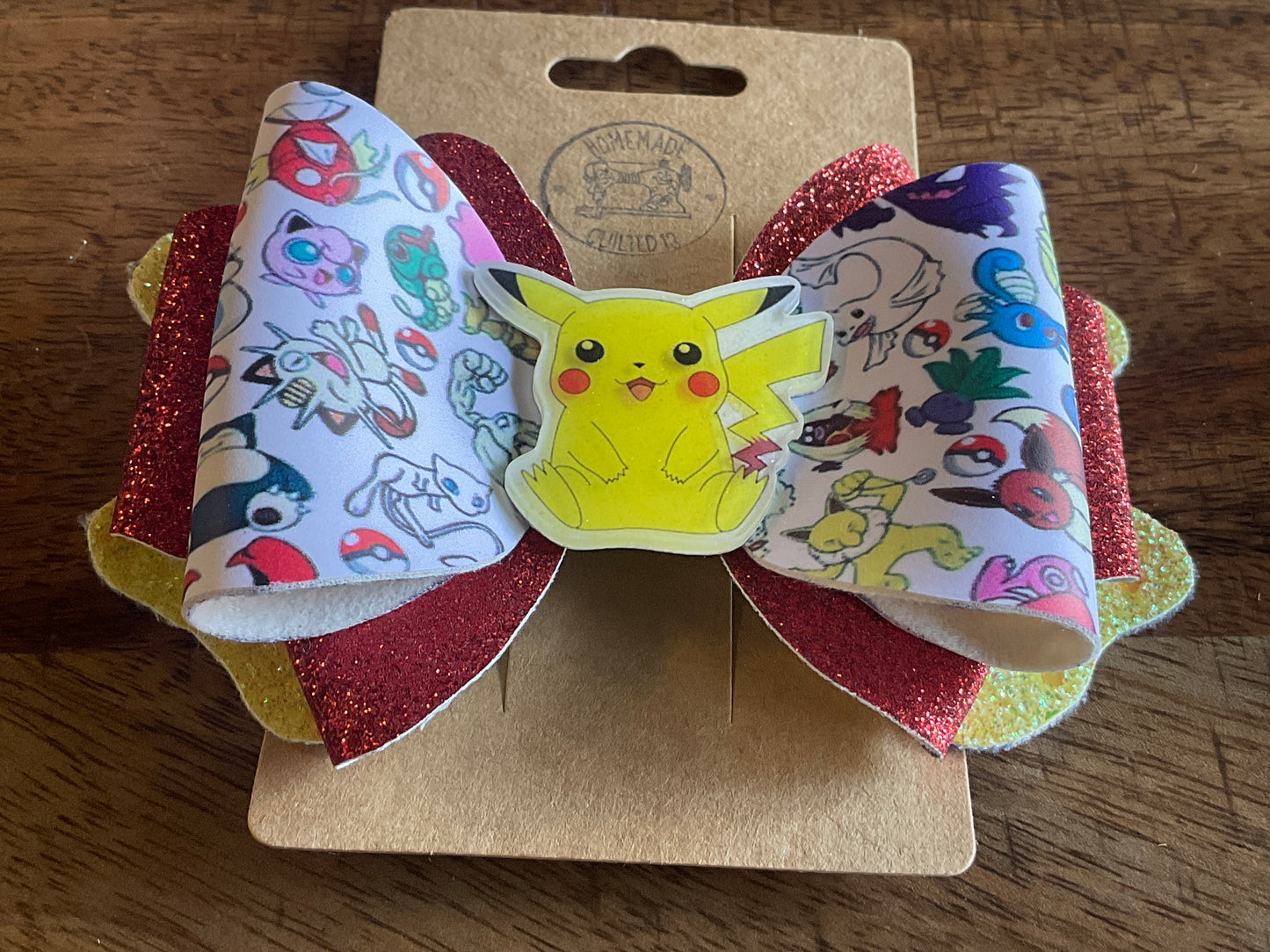POKEMON FAUX LEATHER BOW CLIP