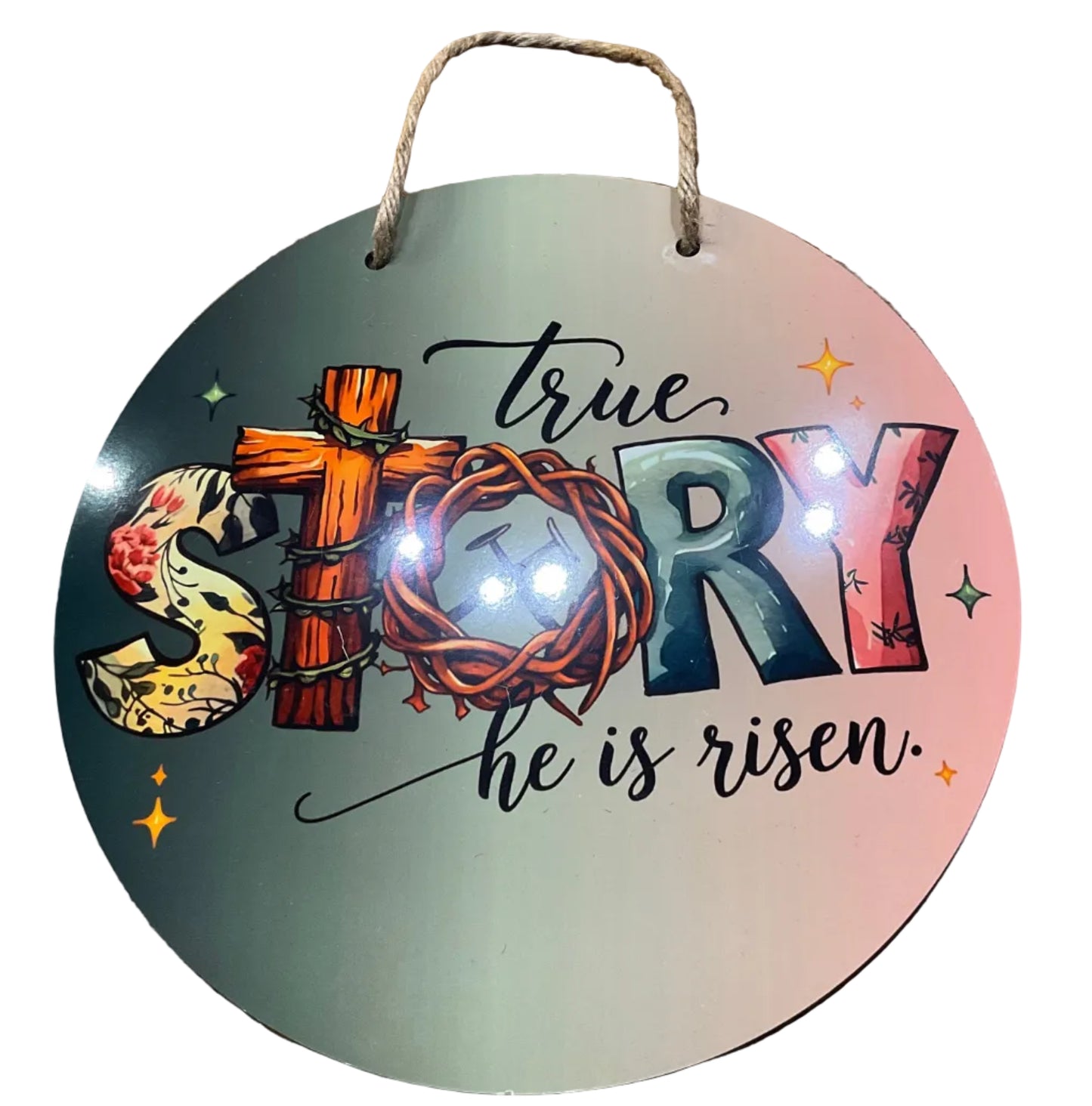 EASTER-HE IS RISEN 11.75” DOOR SIGN