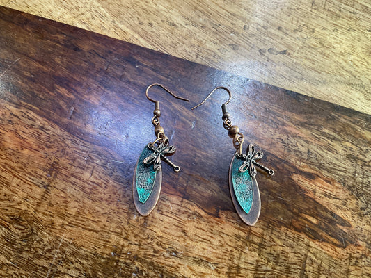 DRAGONFLY COPPER EARRINGS