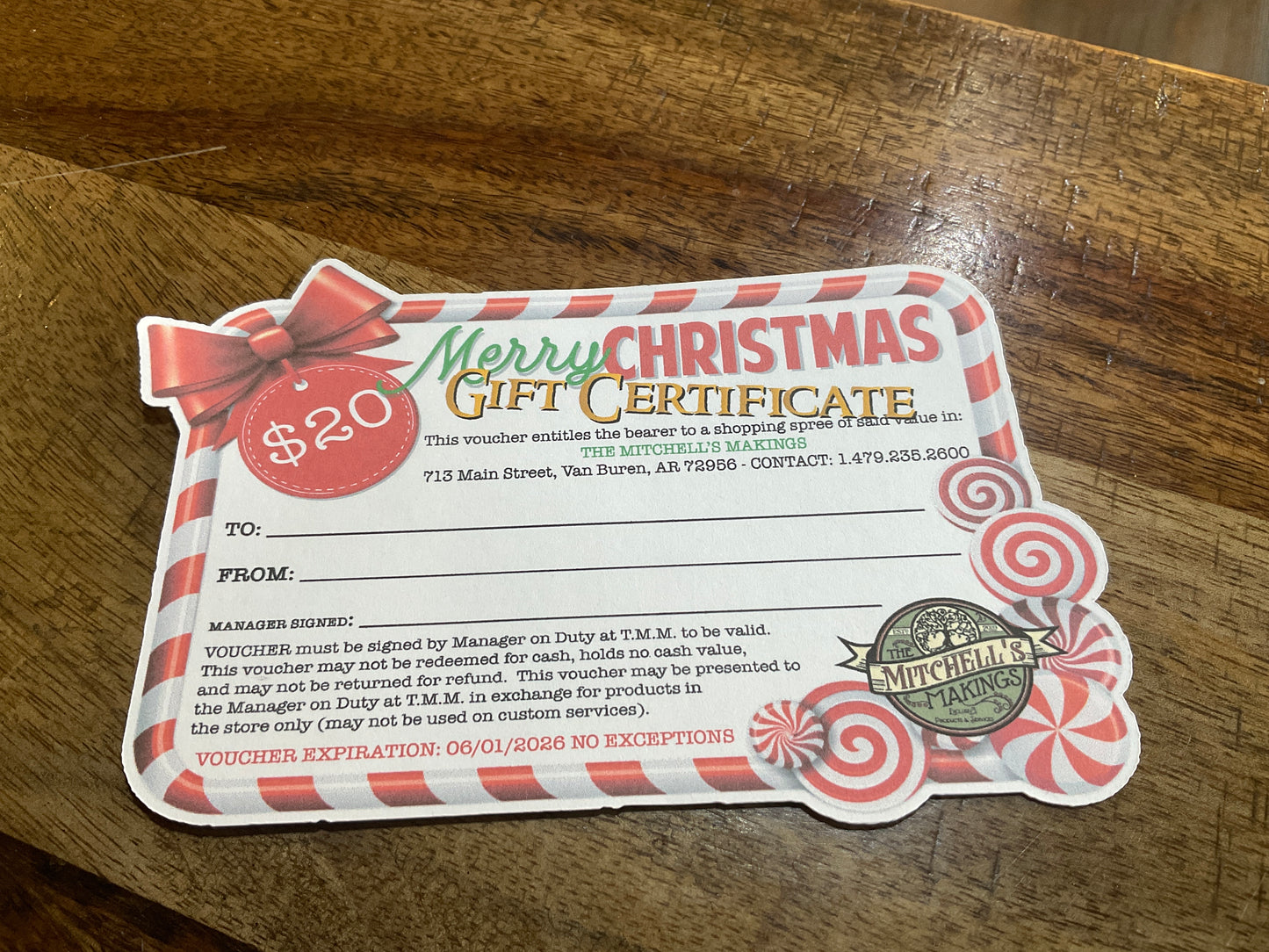 TMM GIFT CERT ($20)