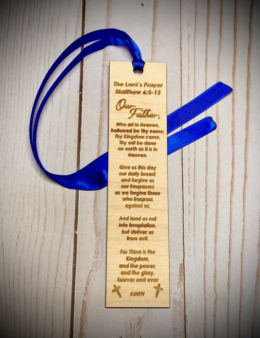The Lord's Prayer Wood Bookmark (1 pc), the Lord's prayer, Bible, Christian, wood, bookmark, gift, gifts, reading, read, books, God, pages