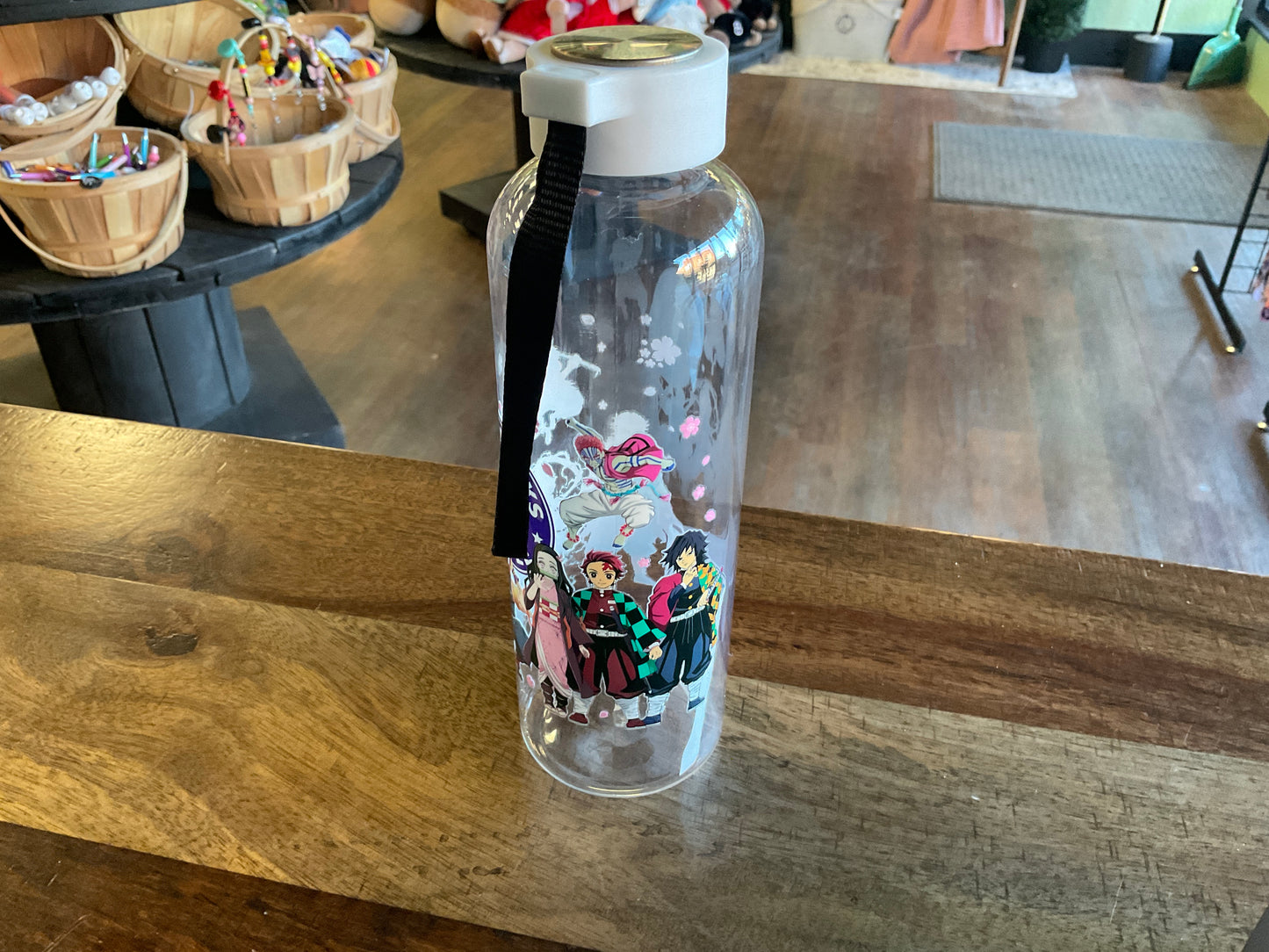 Demon Slayer plastic water bottle w/ UV dtf graphic
