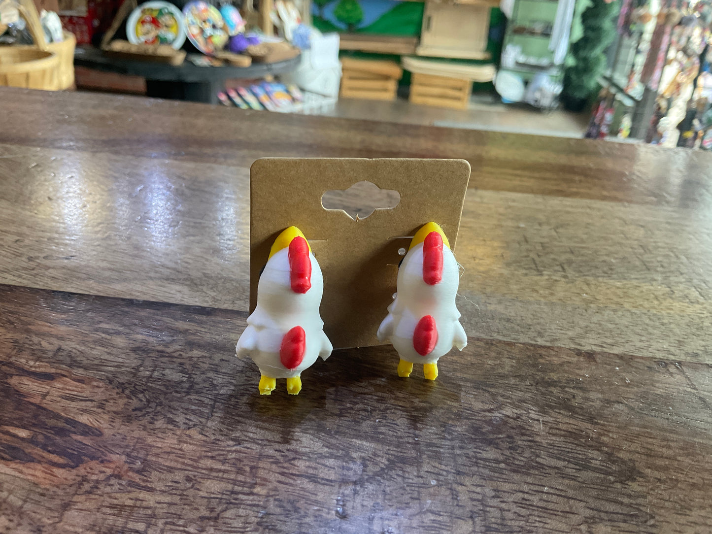 BITING CHICKEN EARRINGS