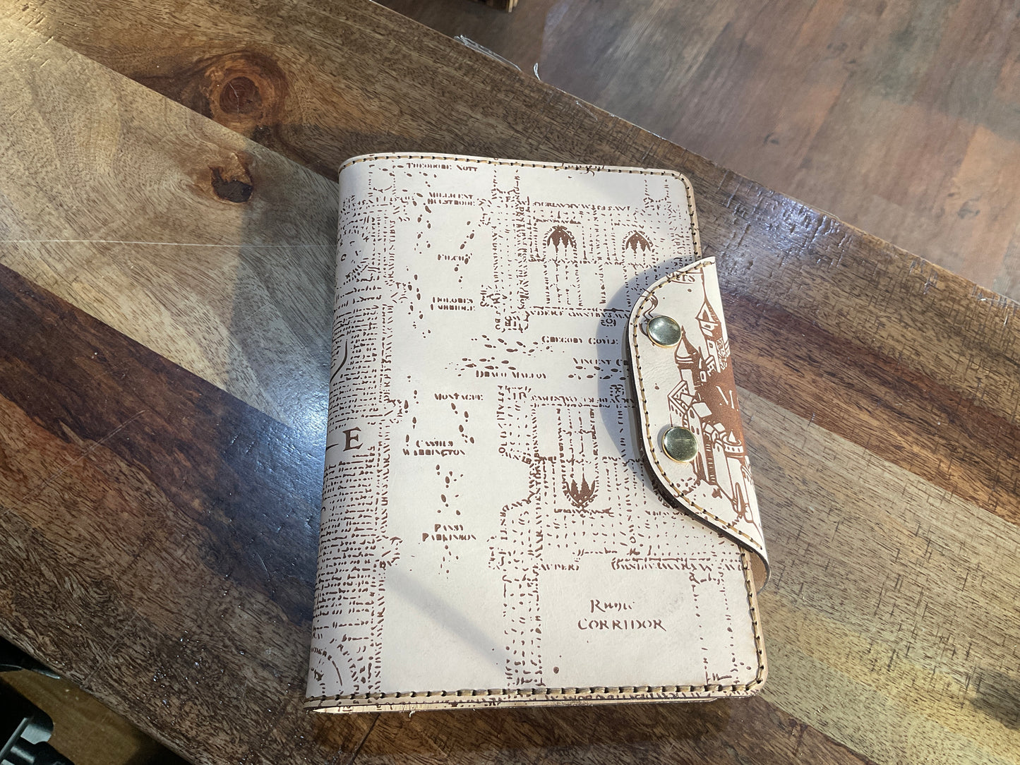 HP Map handmade A5 journal cover with journal