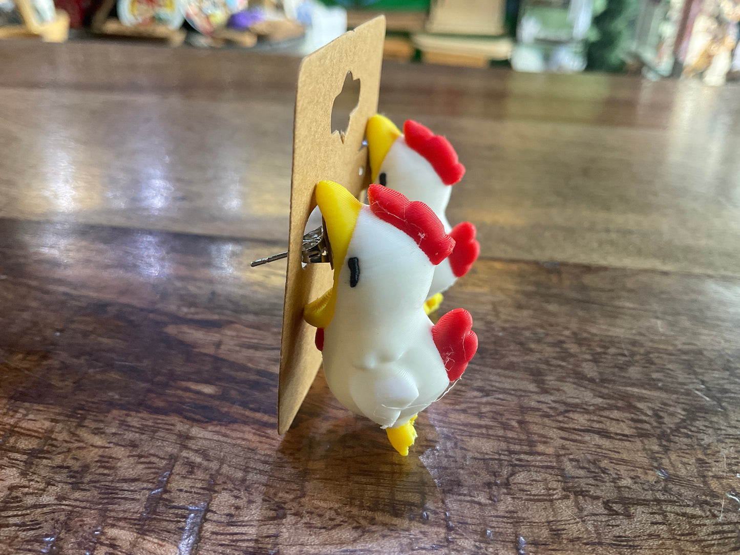 BITING CHICKEN EARRINGS