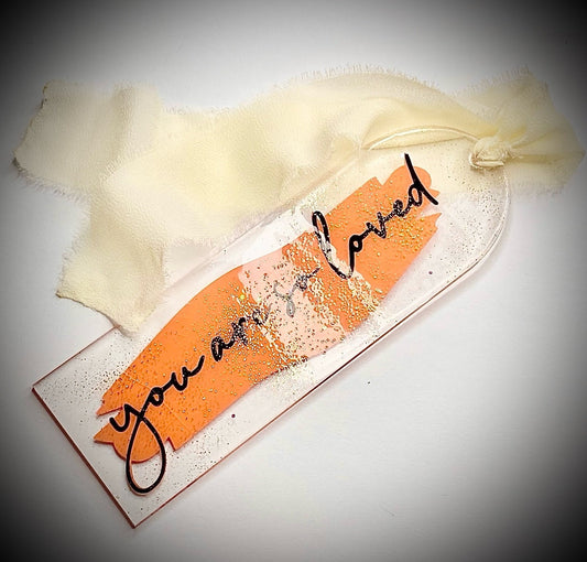 You Are So Loved Acrylic Bookmark (1 pc), love, loved, acrylic bookmark, bookmark, acrylic, resin, epoxy, glitter, gift, reading, books