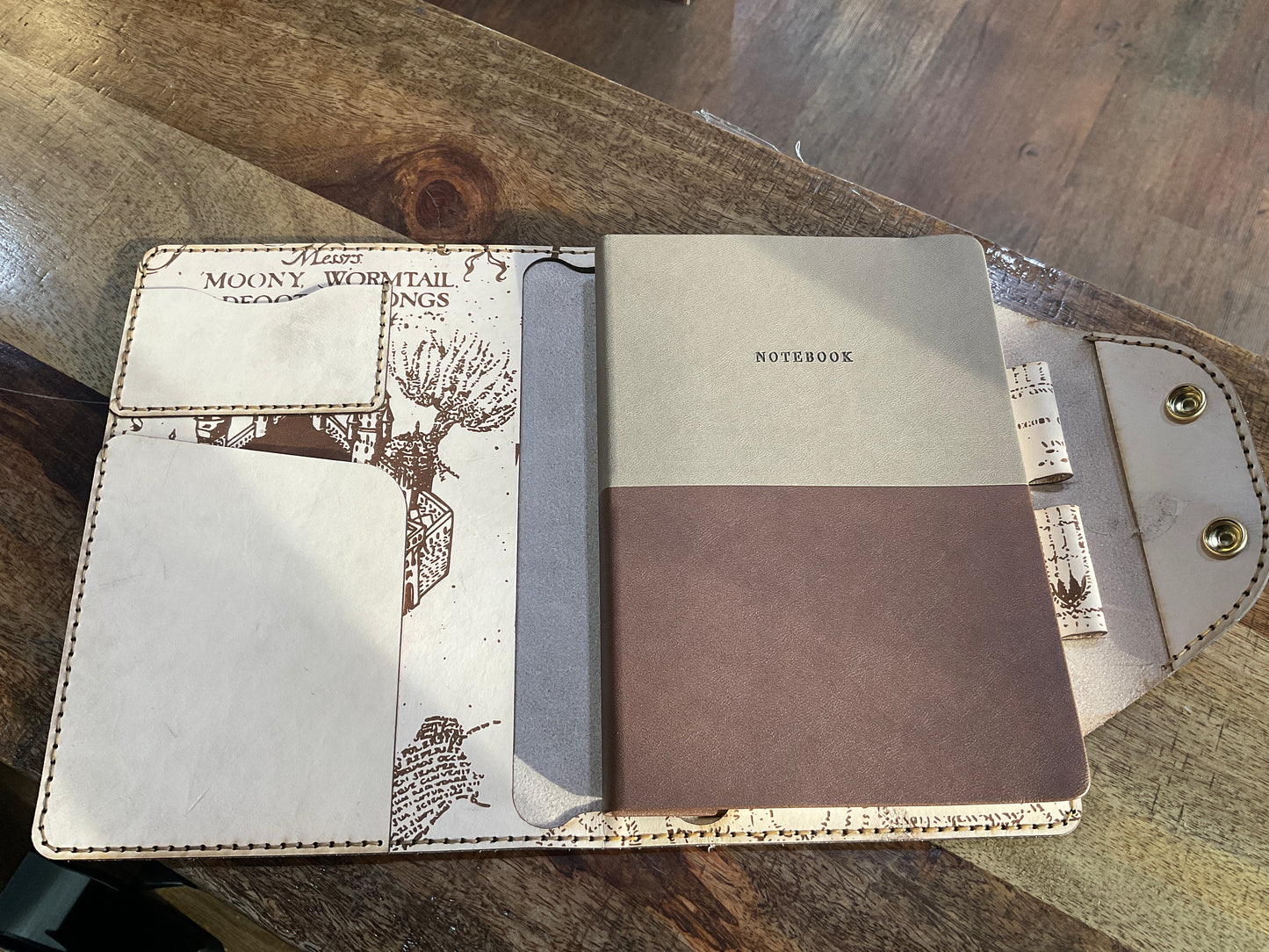 HP Map handmade A5 journal cover with journal
