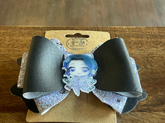DEMON SLAYER FAUX LEATHER BOW CLIP