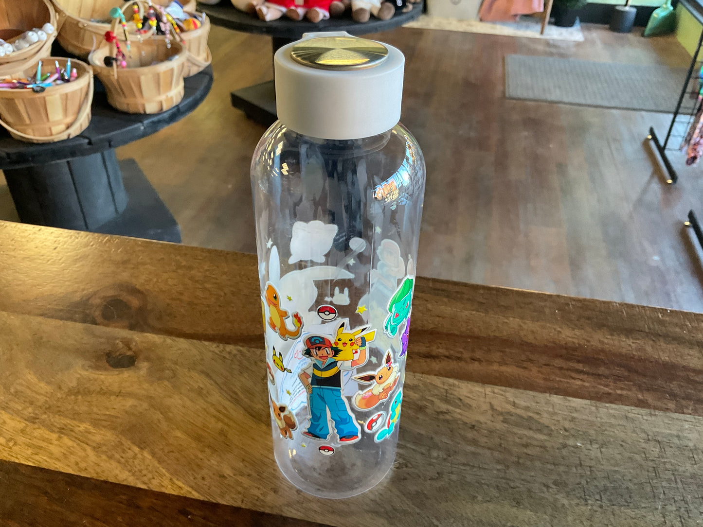 Pokemon plastic water bottle w/ UV dtf graphic
