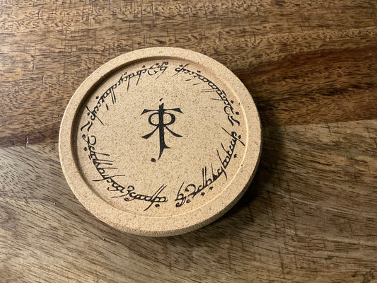 LOTR cork coaster with lip
