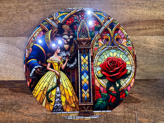 BEAUTY & BEAST METAL WALL HANGING