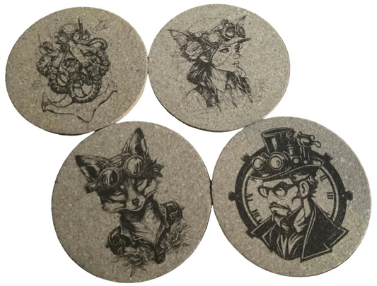 STEAMPUNK COASTERS (4 STYLE) (1pc)