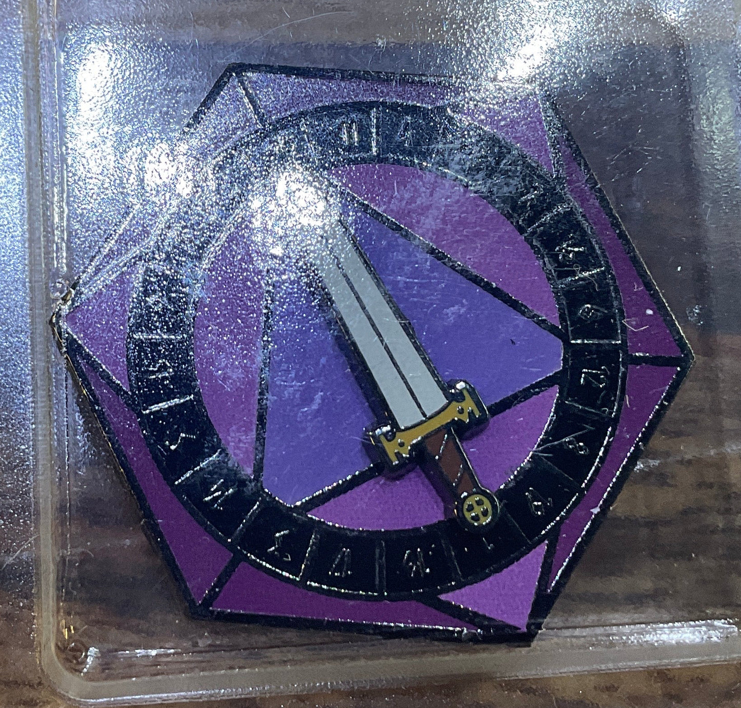 D20 SWORD SPINNER ENAMEL PIN