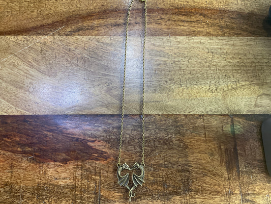 DRAGON LOVE NECKLACE BRONZE COLOR