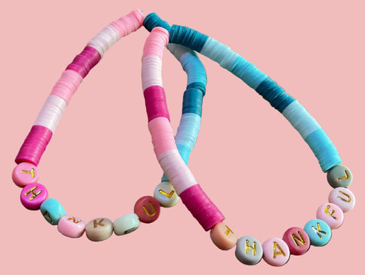 CLAY BEAD BRACELET (Various colors/inspiring words)