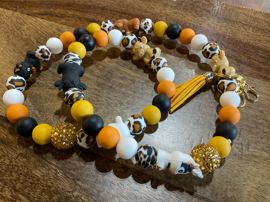 SILICONE BEADED LANYARD KEYCHAIN