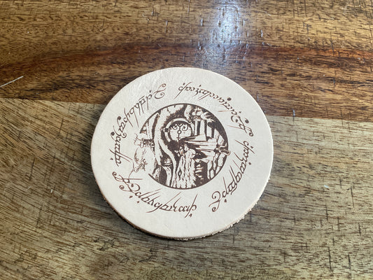 3.75” leather coaster asst