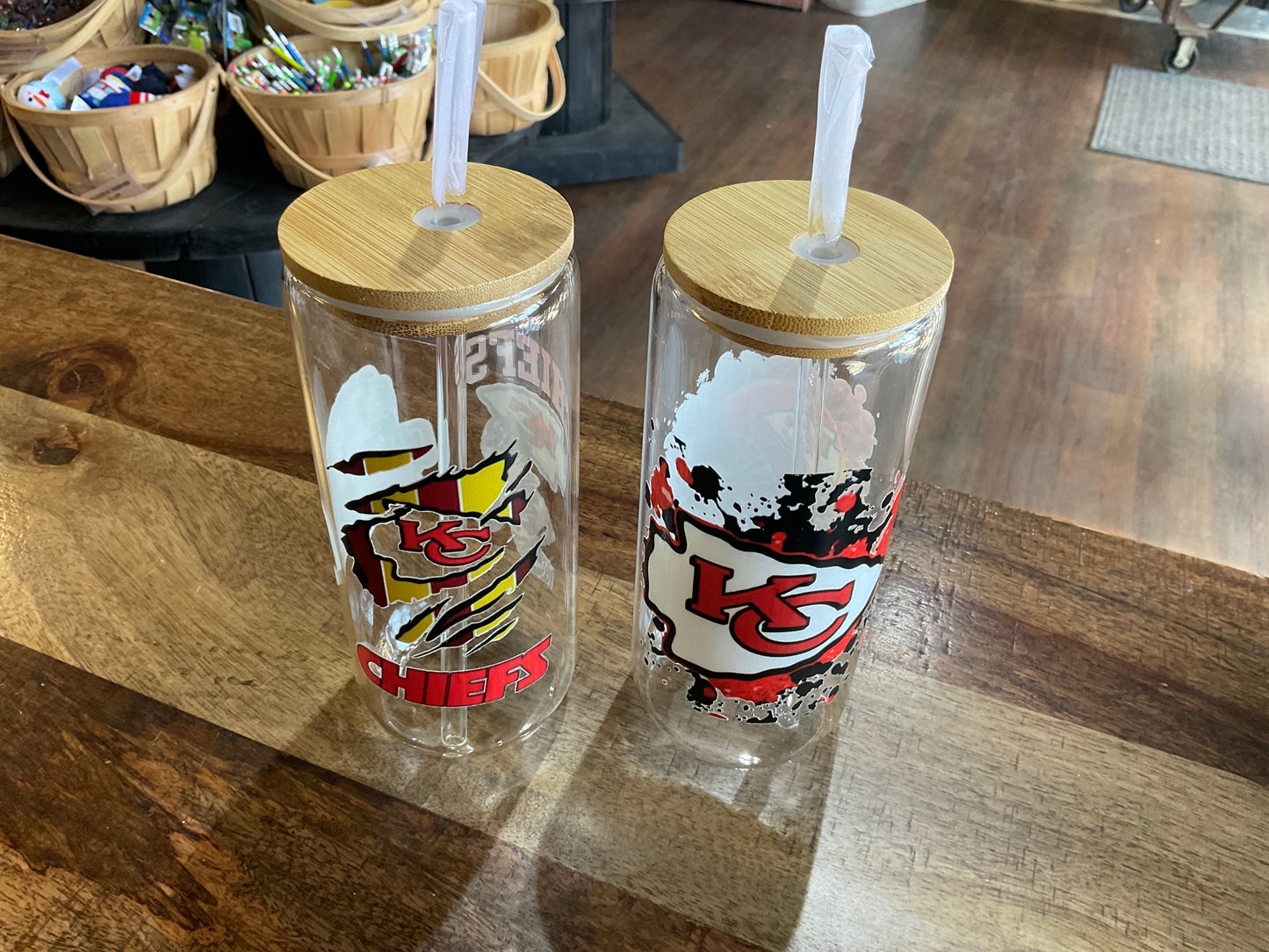 20oz KC CHIEFS GLASS CAN
