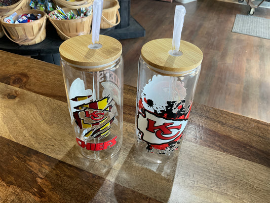 20oz KC CHIEFS GLASS CAN