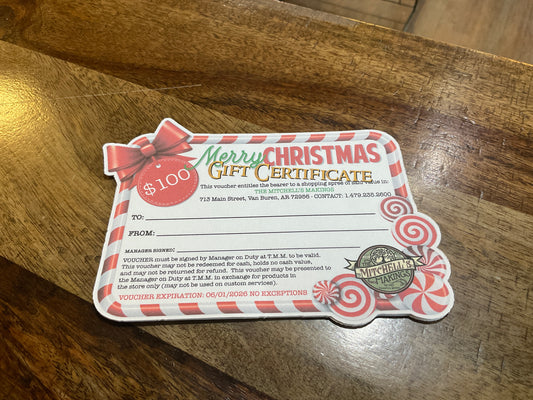 TMM GIFT CERT. ($100)