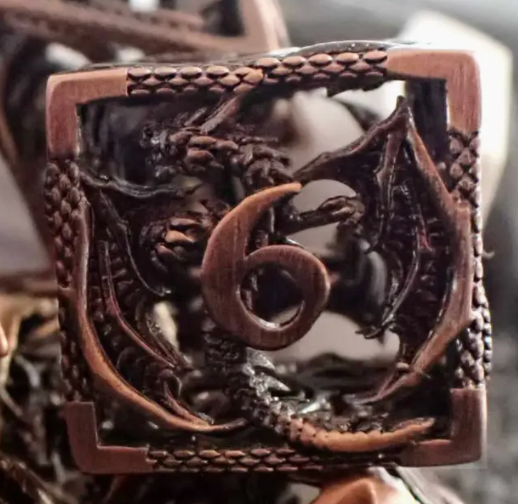 COPPER DRAGON METAL DICE