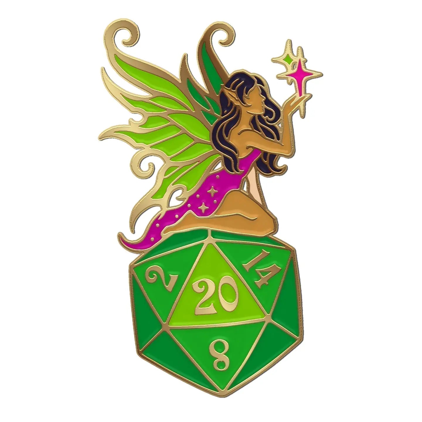 FAIRY D20 ENAMEL PIN